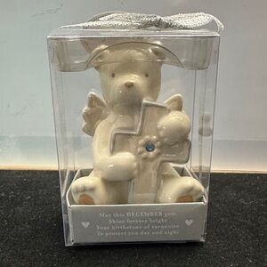 Grasslands Road December Bear Angel w/Cross Baby Product, 3 1/4" x 2" x 2"